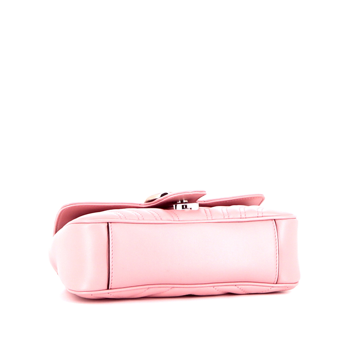 Gucci  GG Marmont shoulder bag  in pink quilted leather - Detail D5