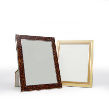 Christian Dior, two rare frames, in sterling silver, enamel, and shell imitation, signed, from the 1980’s