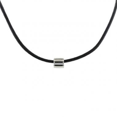 Chaumet Class One pendant in white gold,  rubber and diamonds