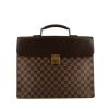 Louis Vuitton Porte documents Voyage briefcase in ebene damier canvas and brown leather - 360 thumbnail