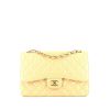 Chanel Timeless jumbo shoulder bag in beige quilted grained leather - 360 thumbnail