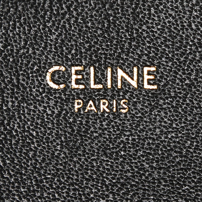 Celine C bag shoulder bag in black leather - Detail D4
