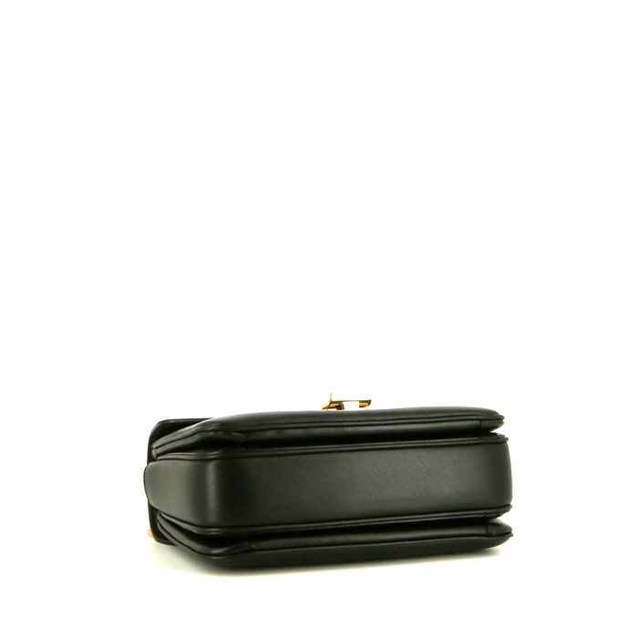Celine C bag shoulder bag in black leather - Detail D5