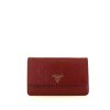 Prada pouch in burgundy leather - 360 thumbnail
