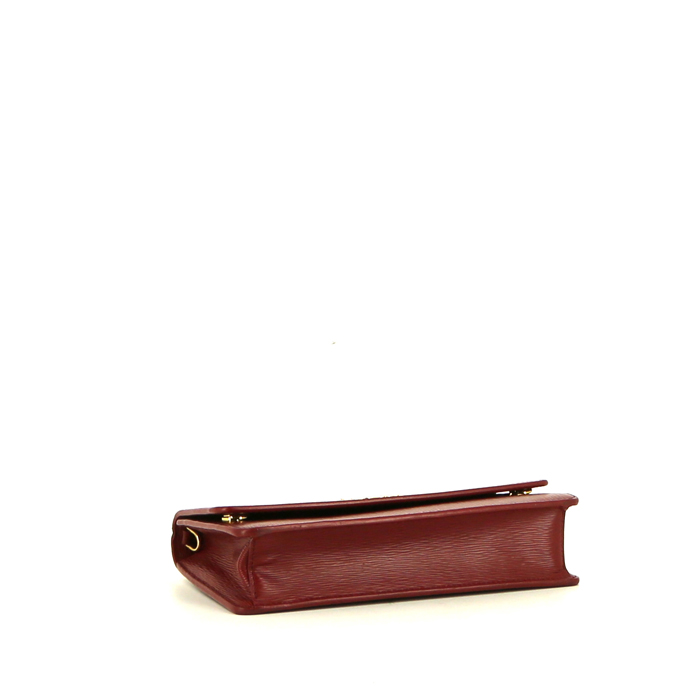 Pochette Prada en cuir bordeaux - Detail D5