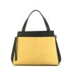Celine Edge handbag in yellow and black grained leather - 360 thumbnail