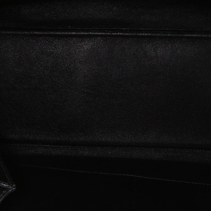 Sac à main Celine Edge en cuir grainé jaune et noir - Detail D2