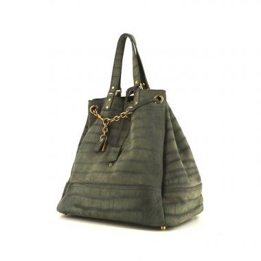 Sac à main Saint Laurent Overseas en daim gris