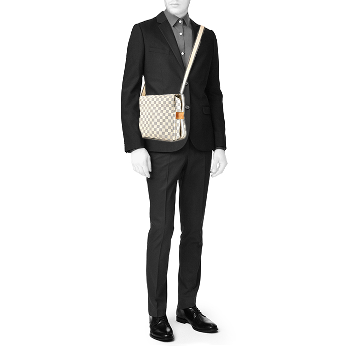 Louis Vuitton  Naviglio shoulder bag  in azur damier canvas - Detail D1