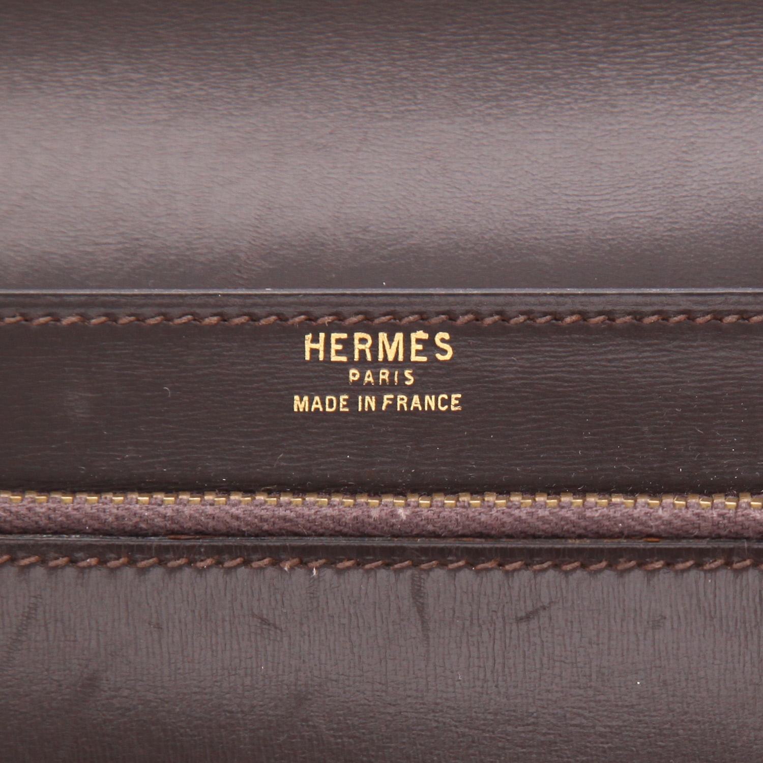 Bolsito de mano Hermès  Jet en cuero box marrón - Detail D2