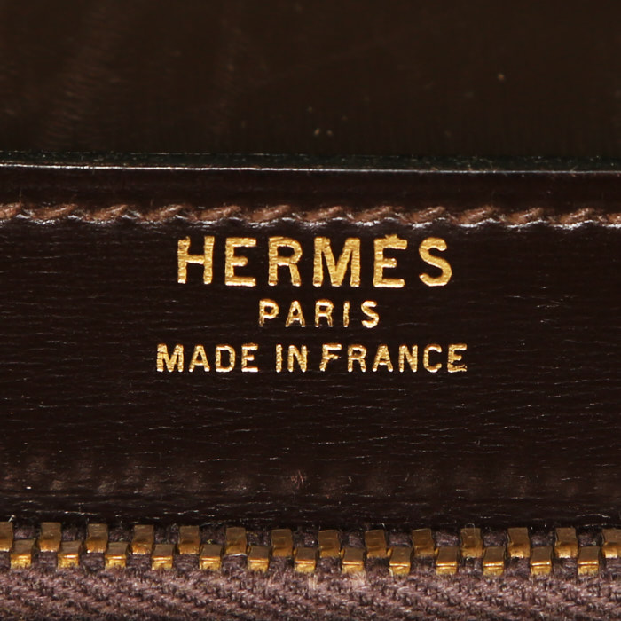 Pochette Hermès  Jet in pelle box marrone - Detail D4