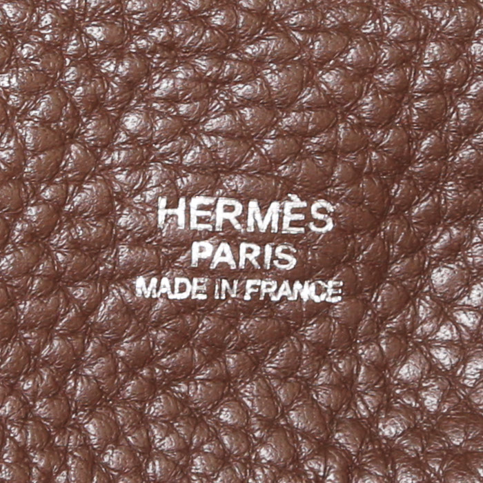 Sac porté épaule Hermes Marwari en cuir togo marron - Detail D3