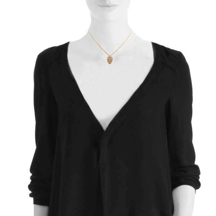 Collier Bulgari Serpenti en or rose et améthystes - Detail D1
