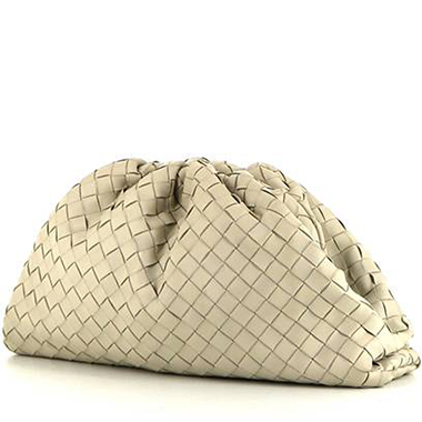 Bolso/bolsito Bottega Veneta Pouch en cuero intrecciato blanquecino