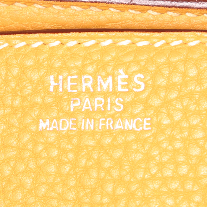 Borsa Hermes Birkin 35 cm in pelle togo giallo Cumin - Detail D3