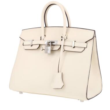 Sac à main Hermès  Birkin 25 cm en cuir epsom Craie