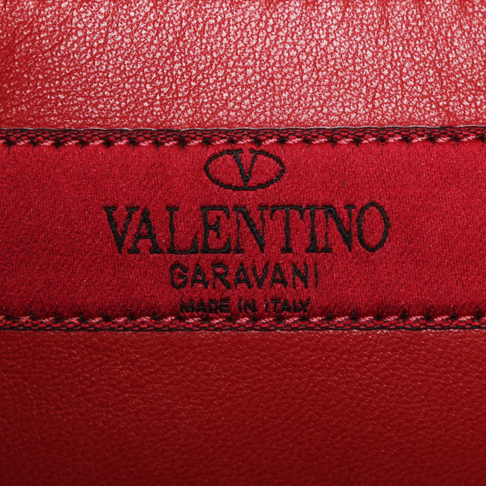 Bolso bandolera Valentino Garavani Rockstud Spike en cuero acolchado azul gris - Detail D4