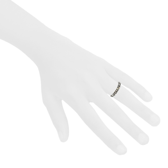 Anello Pomellato Tango in oro rosa, argento e diamanti brown - Detail D1