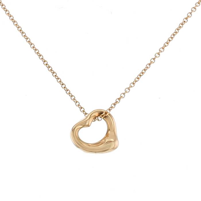 00pp tiffany co open heart small model necklace in pink gold