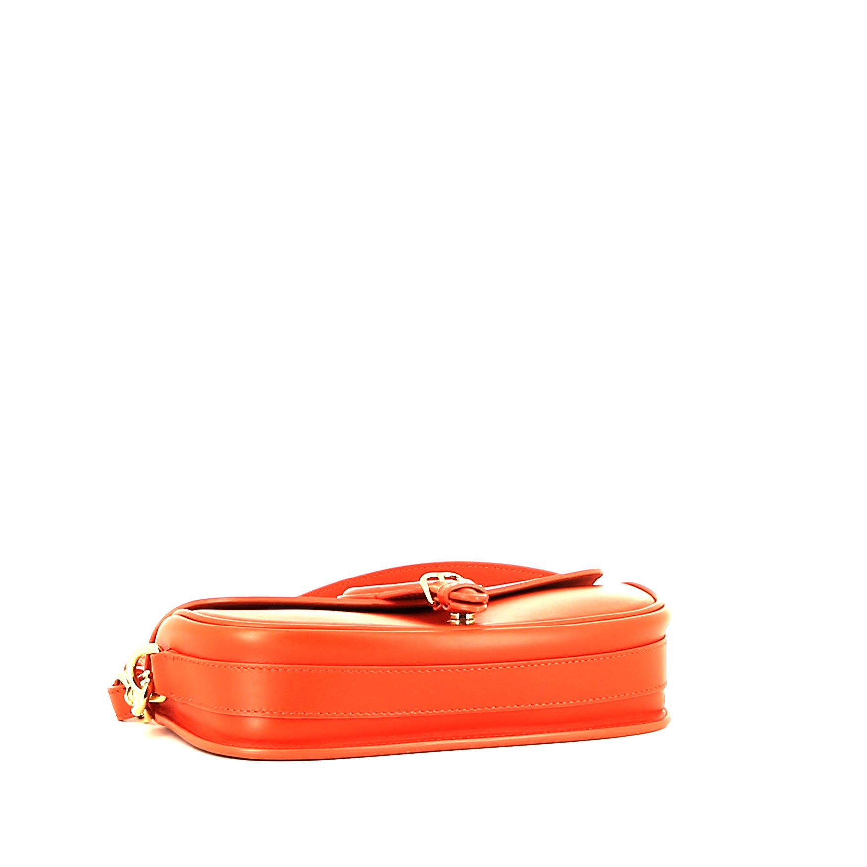 Sac bandoulière Dior  Bobby East-West en cuir orange - Detail D4