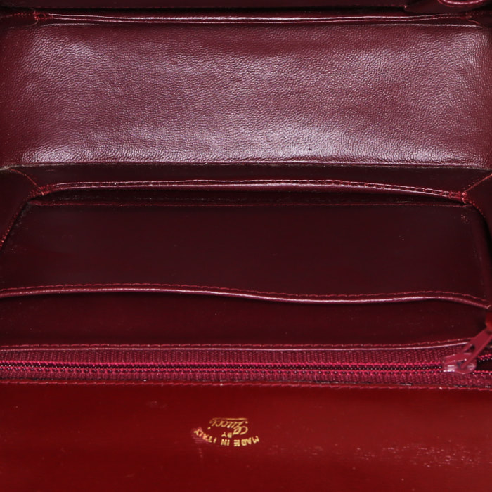 Bolso de mano Gucci Gucci Vintage en cuero color burdeos - Detail D2