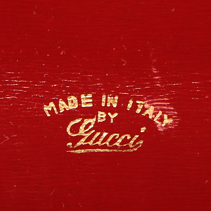 Gucci Gucci Vintage handbag in burgundy leather - Detail D3