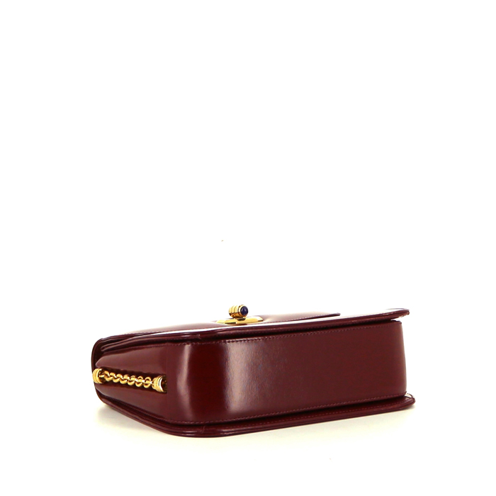 Bolso de mano Gucci Gucci Vintage en cuero color burdeos - Detail D4