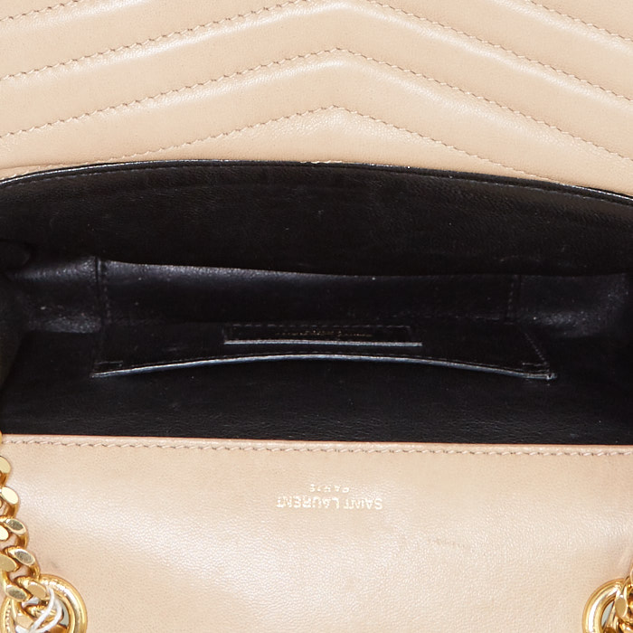 Bolso bandolera Saint Laurent en cuero beige - Detail D2