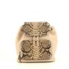 Zaino Chanel Affinity in pelle martellata beige e pitone naturale - 360 thumbnail