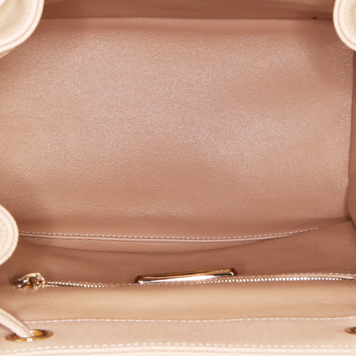 Chanel Affinity backpack in beige grained leather and natural python - Detail D2