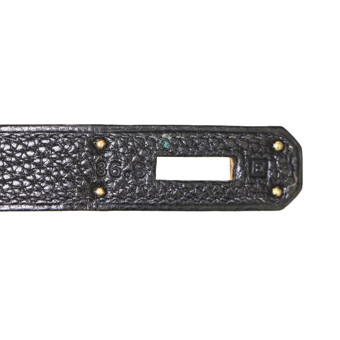 Bolso de mano Hermès  Kelly 32 cm en cuero togo negro - Detail D5