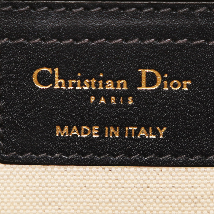 Bolso bandolera Dior en lona Monogram Oblique beige y azul y cuero - Detail D3