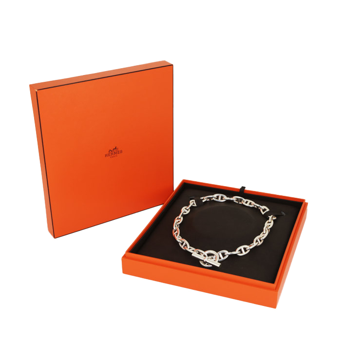 Hermes Chaine d'Ancre large model necklace in silver - Detail D2
