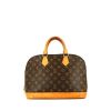 Louis Vuitton Alma medium model handbag in brown monogram canvas and natural leather - 360 thumbnail