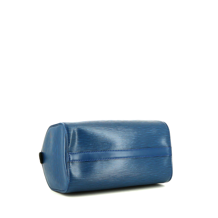Louis Vuitton Speedy 30 handbag in blue epi leather - Detail D4