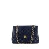 Bolso de mano Chanel Vintage Diana en cuero acolchado azul - 360 thumbnail