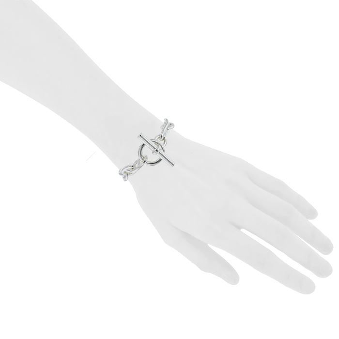 Bracciale Hermes Chaine d'Ancre modello grande in argento - Detail D1