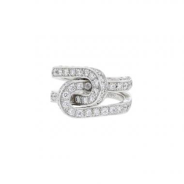 Dinh Van large model ring in white gold and diamonds