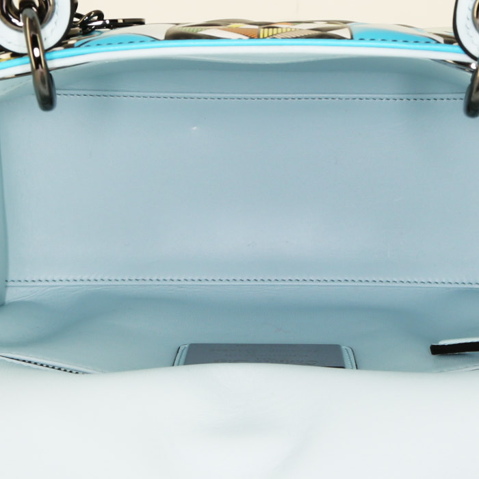 Bolso de mano Dior  Lady Dior Edition Limitée modelo mediano  en cuero multicolor - Detail D3