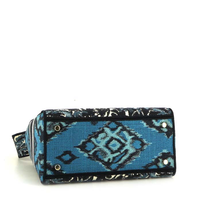 Dior  Lady D-Light handbag  in blue canvas - Detail D5