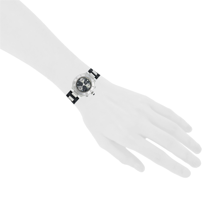 Montre Cartier 21 Chronoscaph en acier Ref :  2996 Vers  2000 - Detail D1