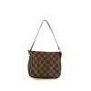 Bolso/bolsito Louis Vuitton Pochette accessoires en lona a cuadros ébano y cuero marrón - 360 thumbnail