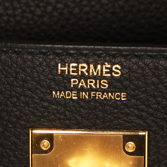 Borsa a tracolla Hermès Kelly 32 in pelle togo nera - Detail D4