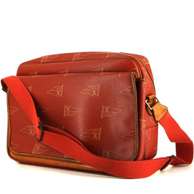 Louis Vuitton 1995 LV Cup Red Sac Marin Keepall Bandouliere