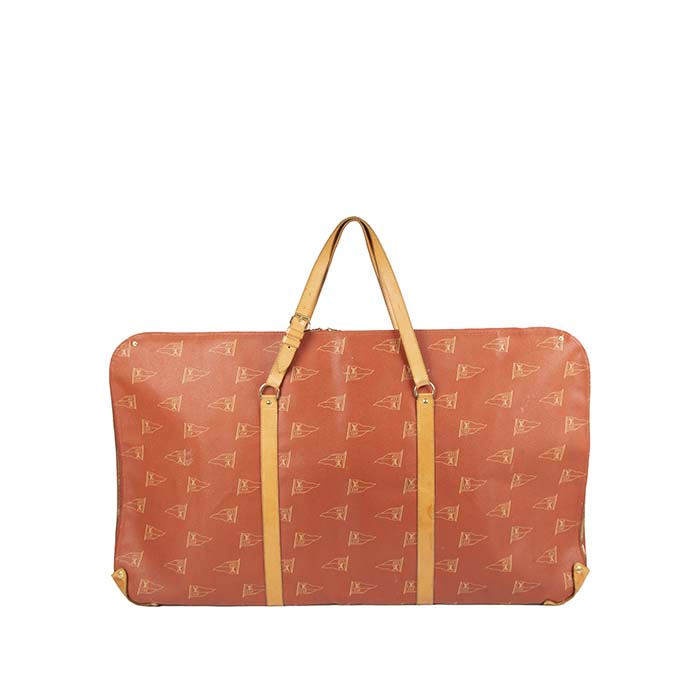 Bolsa de viaje Louis Vuitton America's Cup en lona Monogram revestida roja y cuero natural - Detail D2