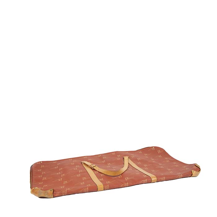Sac de voyage Louis Vuitton America's Cup en toile monogram enduite rouge et cuir naturel - Detail D5