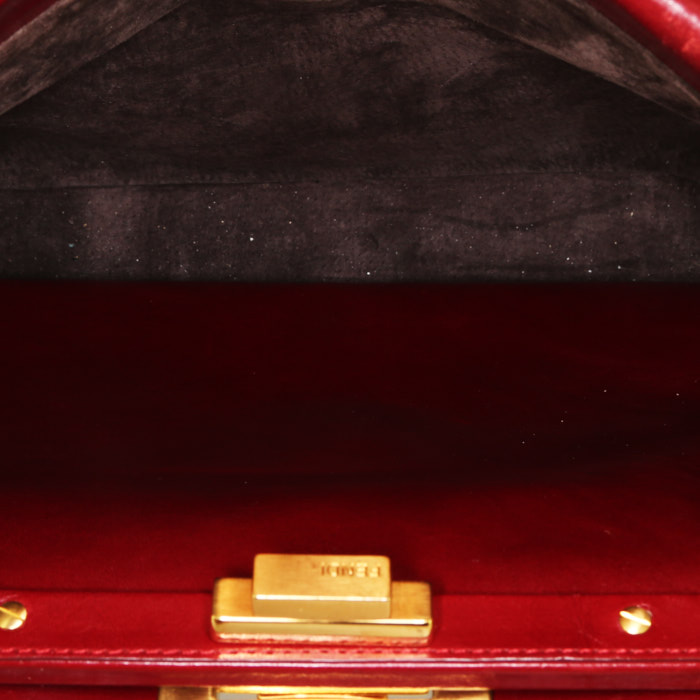 Sac à main Fendi  Peekaboo moyen modèle  en cuir et poulain - Detail D2