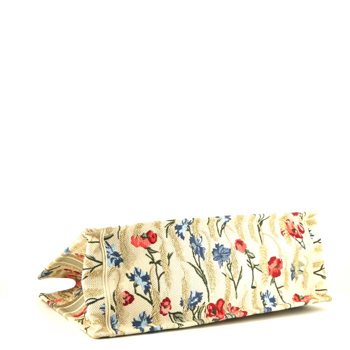 Sac cabas Dior Book Tote grand modèle en toile à motifs fleuris - Detail D4