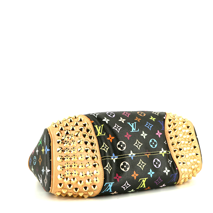 Bolso de mano Louis Vuitton  Chrissie en lona Monogram multicolor y cuero natural - Detail D4
