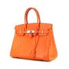 Hermes Birkin 30 cm handbag in orange ostrich leather - 00pp thumbnail